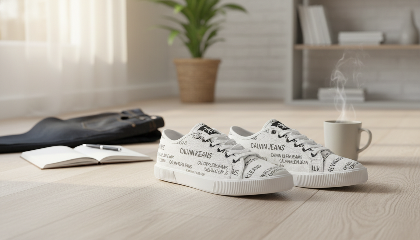 Calvin Klein Jeans White Print Sneakers: Fit, Style, Care