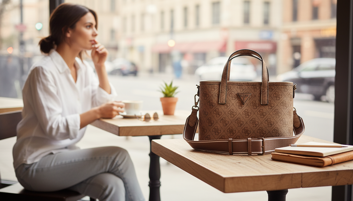 Guess Beige Printed Shoulder Bag: Everyday Style
