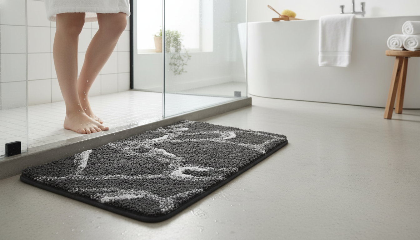 Quick-Dry Microfiber Bath Mat with Non-Slip Backing