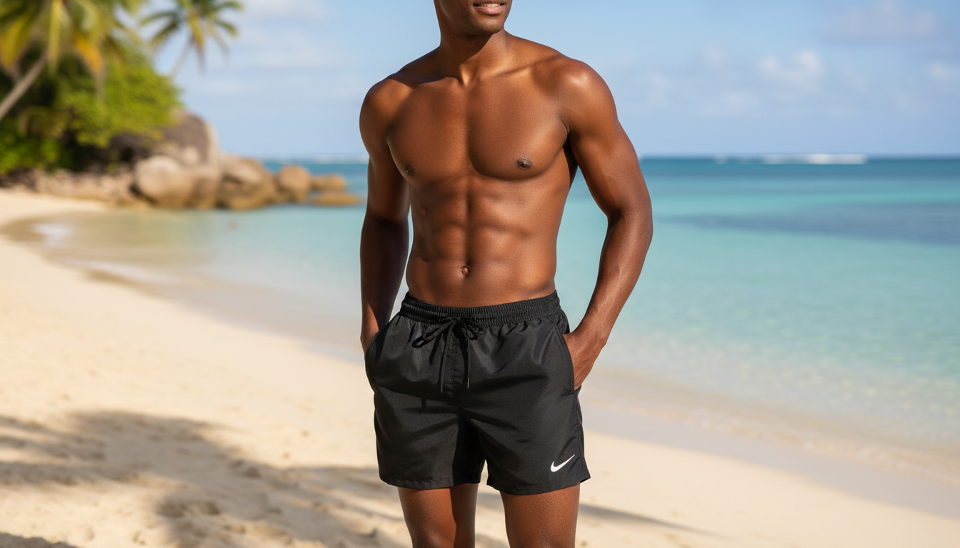 Nike Swim Black Drawstring Trunks: Spring/Summer Fit