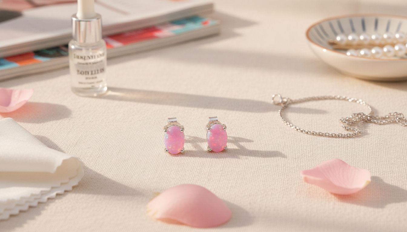 Sterling Oval Pink Fire Opal Stud Earrings: Care & Style