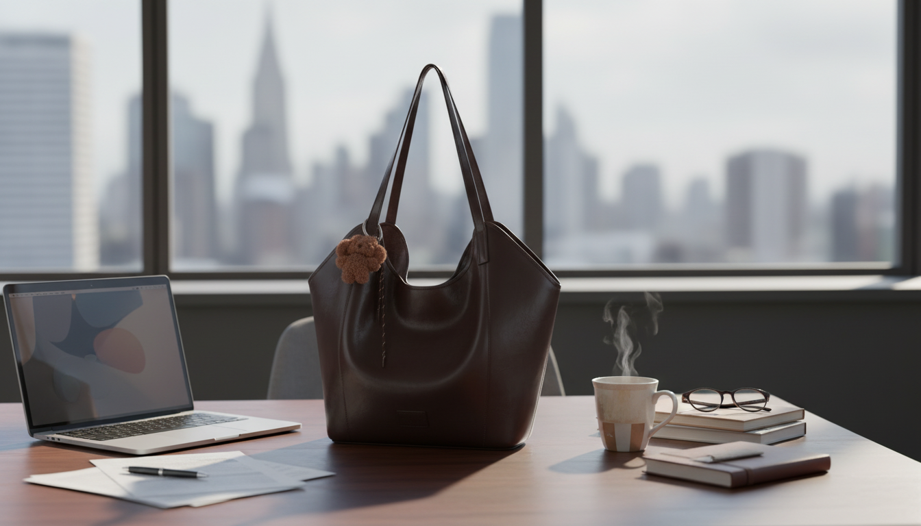 Elegant Leather Shoulder Tote: Work-Ready, Roomy Style
