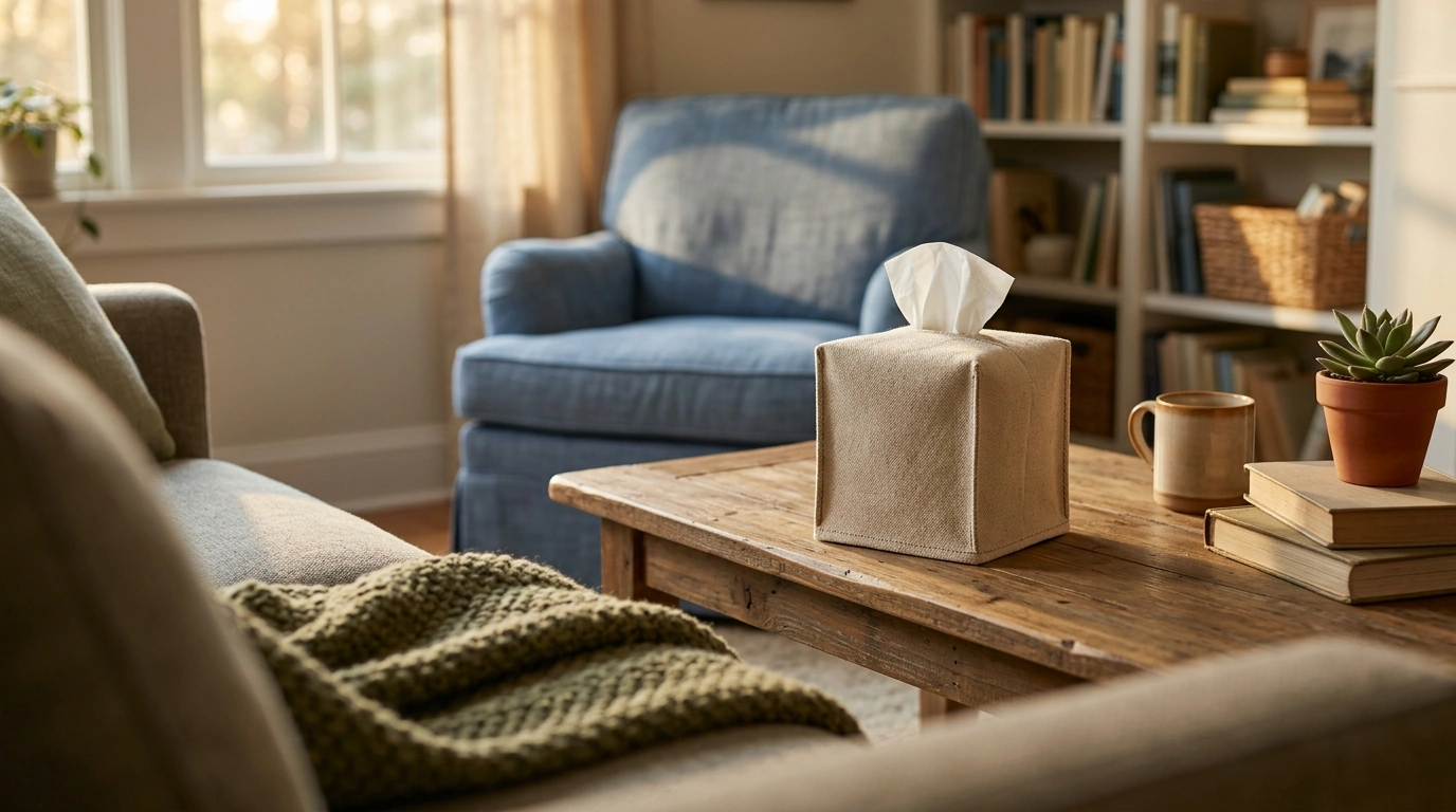 DIY Tissue Box: Sewn Canvas Cover or No-Sew Makeover
