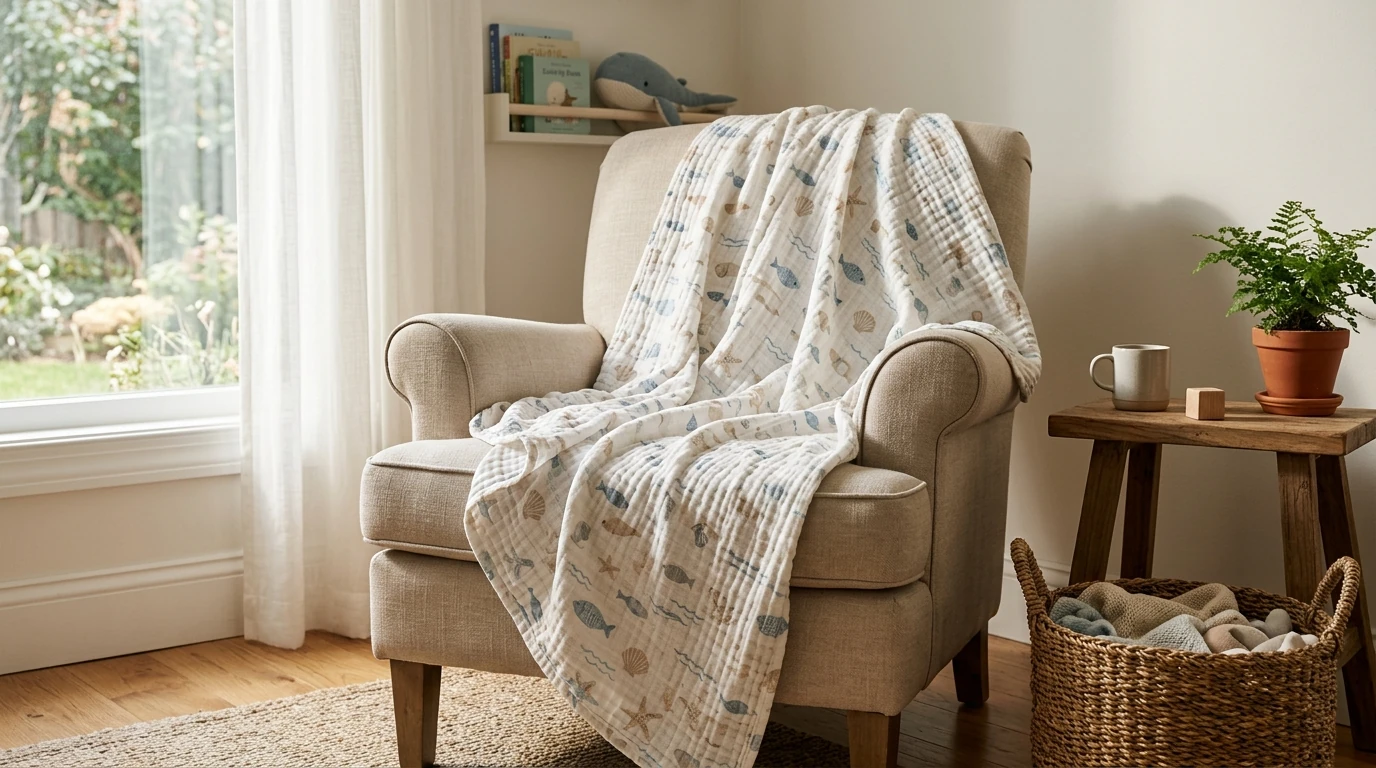Sea-World Cotton Gauze Blanket: Light, Soft Comfort