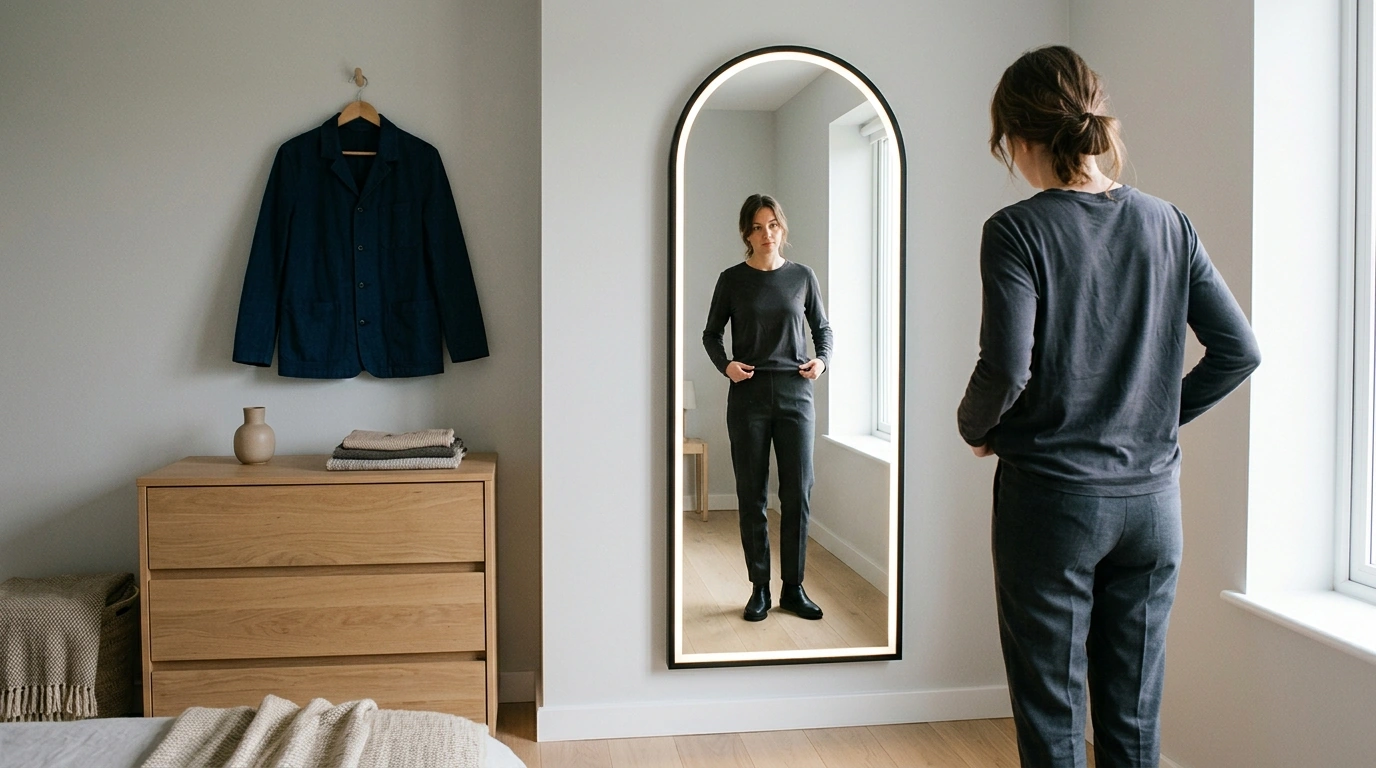 Wall-Mounted LED Arch Full-Length Mirror: Better Light