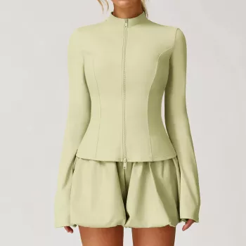 Quick-Dry Sunscreen Yoga Jacket: Breathable Zip Layer