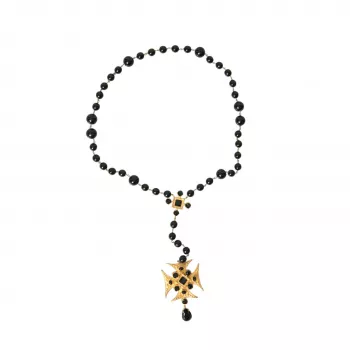 D&G Croce Gold Chain Necklace: Black Crystal Cross Guide
