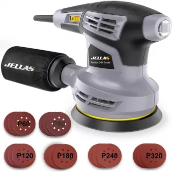 5-Inch Orbital Sander Kit: 18 Discs & Dust Collection