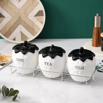 Ceramic Strawberry Jar for Cute Countertop Storage