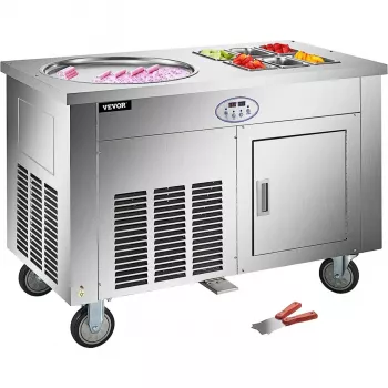 1800W Double-Pan Rolled Ice Cream: Faster Rush Service