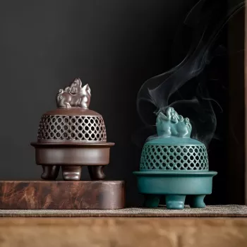 Ceramic Backflow Incense Burner for Sandalwood Coils